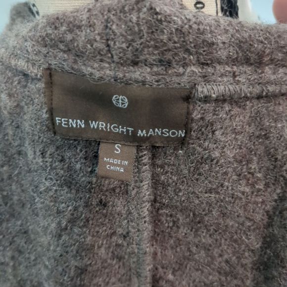 Fenn Wright Manson Sweater Cardigan Womens small brown Lambs Wool Ruffle Tie Bel - Picture 4 of 4